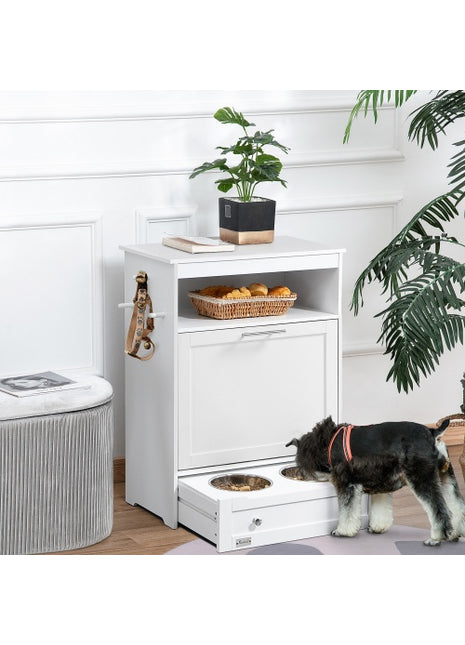 Pet Feeder Station Locker with Storage | Raised Dog Bowl Feeding Cabinet | Likeshoppe