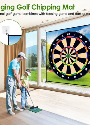 Golf Chipping Game Mat Set – Backyard Sticky Ball Golf Toss Game for Kids & Adults