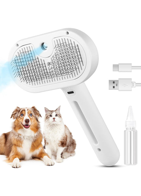 3-in-1 Pet Steam Brush for Cats & Dogs