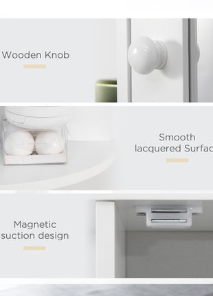 Likeshoppe Wall Mounted Bathroom Mirror Cabinet with Shelves – White Storage Organizer with Mirror for Small Bathrooms & Space Saving Design