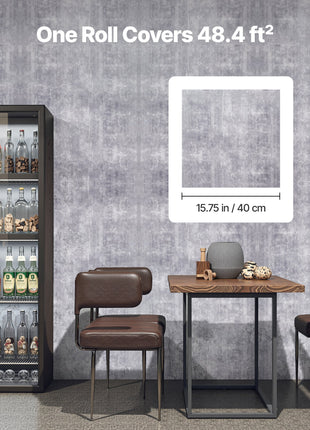 Dark Gray Industrial Peel & Stick Wallpaper – Waterproof Self-Adhesive Vinyl Contact Paper (15.7" × 590.5")