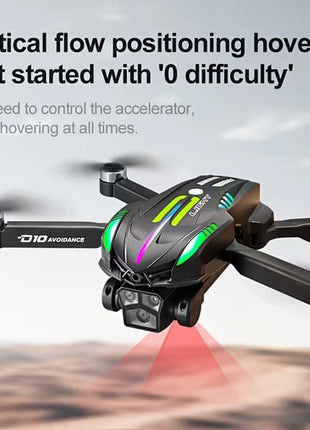D10 Brushless Drone with Obstacle Avoidance – Foldable RC Drone with Dual Camera & Optical Flow