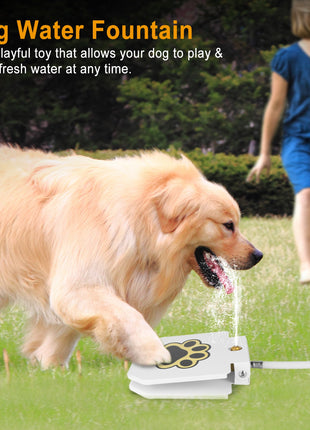 Outdoor Dog Water Fountain Step-On – Paw Activated Pet Drinking Sprinkler with Hose