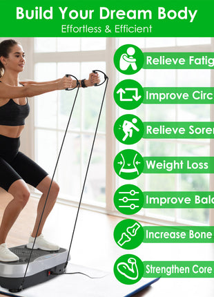 Whole Body Vibration Exercise Machine with Resistance Bands – Home Fitness Platform