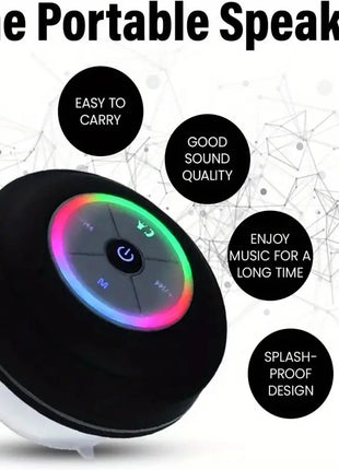 Wireless Bathroom Speaker – Bluetooth Audio Speaker with Suction Cup & USB Charging