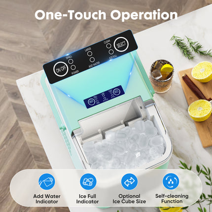 Likeshoppe Portable Countertop Ice Maker – 9 Minute Bullet Ice Machine with Self-Cleaning Function