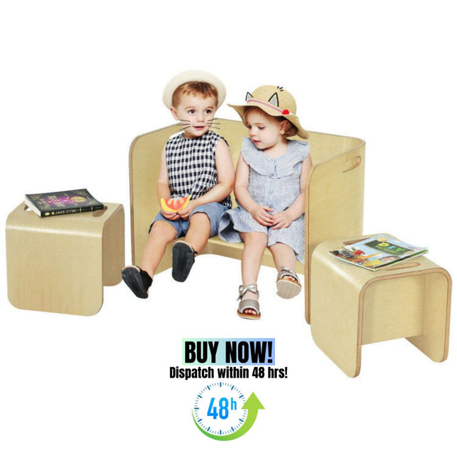 AV4- 3 Pieces Kids Wooden Table and Chair Set - Likeshoppe 