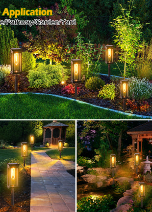 Solar Garden Stake Lights Waterproof – Adjustable Solar Pathway Lights for Lawn, Patio & Yard (6 Pack)