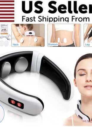 Electric Cervical Pulse Neck Massager – Magnetic Therapy Muscle Relaxation Device with Body Pads
