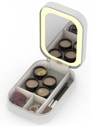 Portable Travel Makeup Bag with LED Mirror | Rechargeable Cosmetic Organizer with Dimmable Light | Likeshoppe