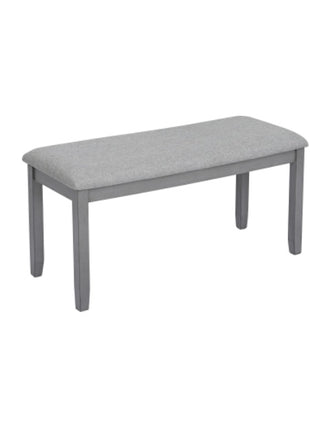 Likeshoppe 6 Piece Kitchen Dining Set, Rectangular Wooden Dining Table With 4 Upholstered Chairs And A Bench, Dining Table Set For 6 People, Living Room, Home Bar And Kitchen, Gray