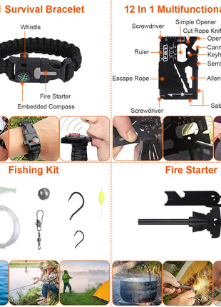 125PCS Survival Kit Emergency Tactical First Aid Gear for Camping Hiking