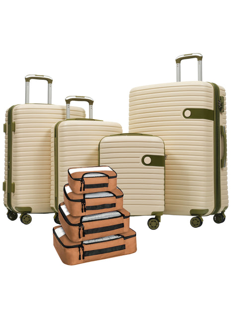 4 Piece ABS Expandable Luggage Set with TSA Lock & Packing Cubes
