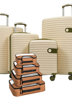 4 Piece ABS Expandable Luggage Set with TSA Lock & Packing Cubes