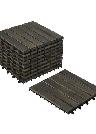 30 PCS Acacia Wood Interlocking Deck Tiles – 12" × 12" Outdoor Patio Flooring for Balcony, Garden & Poolside