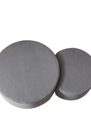 Upholstered Nesting Coffee Table Set of 2 – Round Corduroy Ottoman Coffee Tables