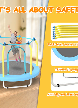 Likeshoppe 55-inch Trampoline For Kids Indoor & Outdoor Small Toddler Trampoline With Basketball Hoop