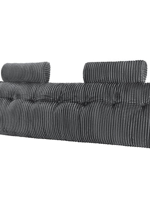 Ergonomic Velvet Back Support Cushion with Arm Support – Lounge Backrest with Storage Pockets & Adjustable Head Pillows