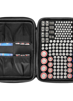 Battery Organizer Storage Box with BT-168 Tester – 167 Battery Capacity Case for AA AAA C D 9V & Button Batteries