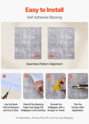 Dark Gray Industrial Peel & Stick Wallpaper – Waterproof Self-Adhesive Vinyl Contact Paper (15.7" × 590.5")