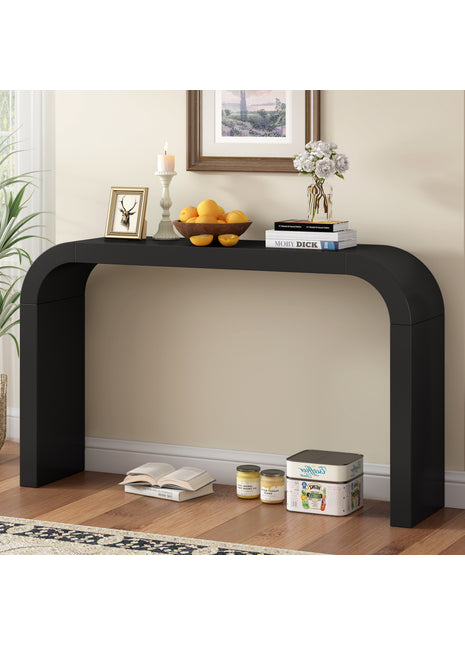 Likeshoppe Modern Minimalist Black Console Table – 52" Entryway Sofa Table for Hallway &amp; Living Room
