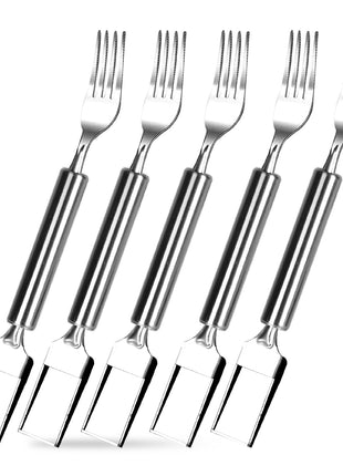 5PCS 2-in-1 Watermelon Cutter Fork Set – Stainless Steel Fruit Slicer for Easy Cubes