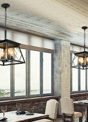 Likeshoppe 4 Light Farmhouse Chandelier Black – Rustic Iron Ceiling Light with Adjustable Chain for Dining Room, Kitchen & Entryway (E26)