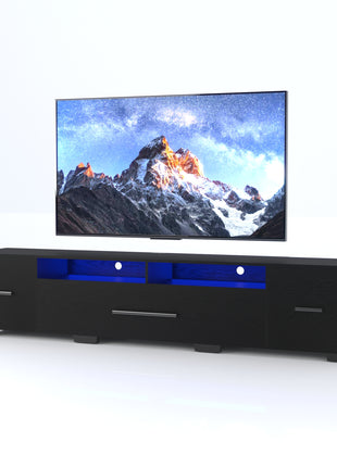 LED TV Console with Storage & RGB Lights – Modern Entertainment Center for TVs Up to 80"