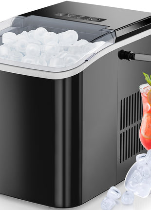 Likeshoppe Portable Countertop Ice Maker – 9 Minute Bullet Ice Machine with Self-Cleaning Function