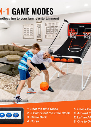 Likeshoppe Basketball Arcade Game – 7FT Double Shot Indoor Basketball Hoop with Electronic Scoreboard