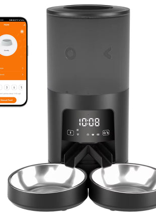 Smart WiFi Pet Feeder 6L – Automatic Cat & Dog Food Dispenser with Stainless Steel Bowl