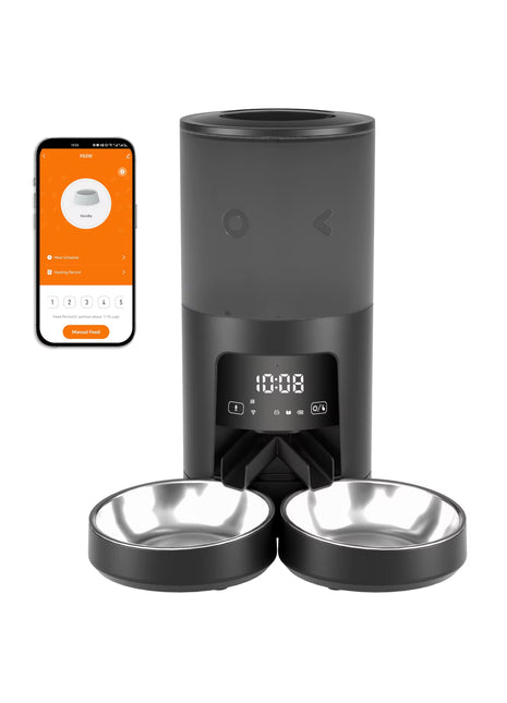 Smart WiFi Pet Feeder 6L – Automatic Cat & Dog Food Dispenser with Stainless Steel Bowl