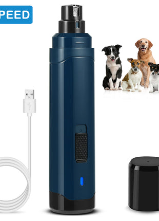 USB Rechargeable Dog Nail Grinder – Quiet 2-Speed Pet Nail Trimmer for Dogs & Cats