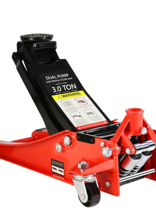 3 Ton Hydraulic Floor Jack Low Profile – Dual Piston Quick Lift Racing Jack (3.3”–18.5”) for Cars, Trucks & SUVs