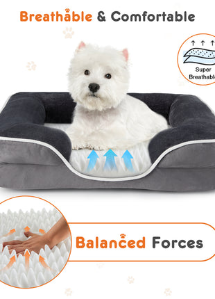 Memory Foam Orthopedic Pet Bed for Dogs & Cats – Washable Cover with Waterproof Liner