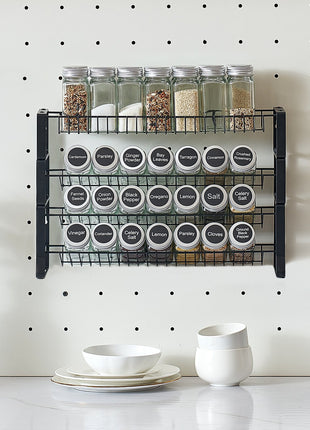 Spice Rack Organizer for Kitchen Cabinet & Countertop – 18x11in Seasoning Storage Rack