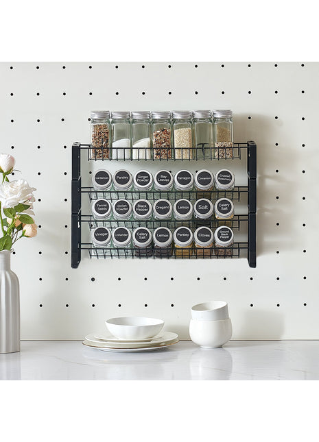 Spice Rack Organizer for Kitchen Cabinet & Countertop – 18x11in Seasoning Storage Rack