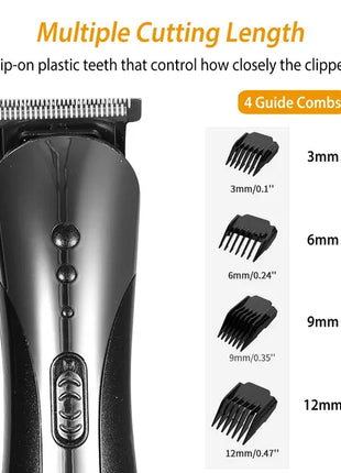 3-in-1 Electric Hair Clipper & Beard Trimmer Set with Nose Trimmer