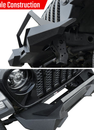 Heavy-Duty X-Style Front Bumper with Winch Plate for Jeep Wrangler JK &amp; JL (2007–Present)