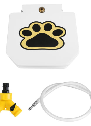 Outdoor Dog Water Fountain Step-On – Paw Activated Pet Drinking Sprinkler with Hose