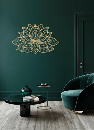 Radiant Lotus Mandala Metal Wall Art | Bohemian Zen Decor for Living Room | Likeshoppe