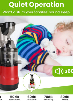 300W Cold Press Juicer Machine – Slow Masticating Juicer with Reverse Function & High Juice Yield