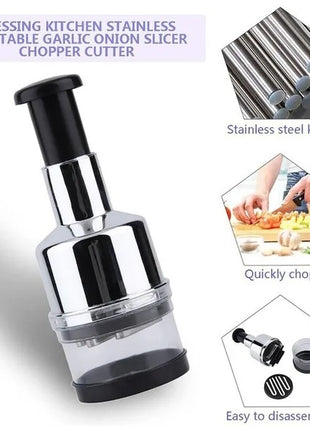 Manual Vegetable Chopper Handheld Food Cutter – Onion Garlic Fruit Slicer Dicer