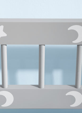 Kids Toy Storage Bench with Safety Lid – Wooden Toy Chest Seat with Moon & Stars Design for Playroom