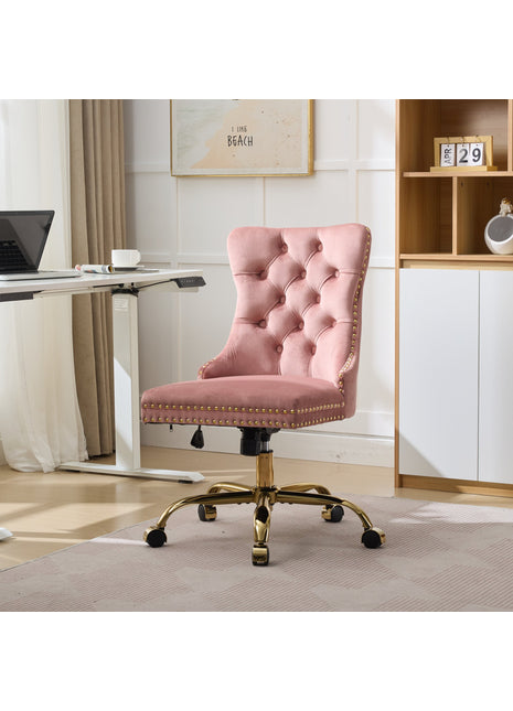 Likeshoppe Furniture Office Chair,Modern Velvet Upholstered Tufted Button