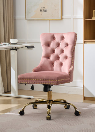 Likeshoppe Furniture Office Chair,Modern Velvet Upholstered Tufted Button