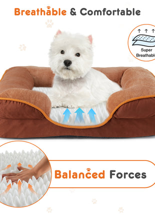 Memory Foam Orthopedic Pet Bed for Dogs & Cats – Washable Cover with Waterproof Liner