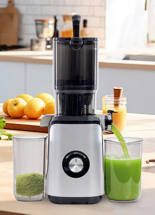 Cold Press Juicer with Wide Feed Chute – 200W Slow Masticating Juicer for Whole Fruits & Vegetables