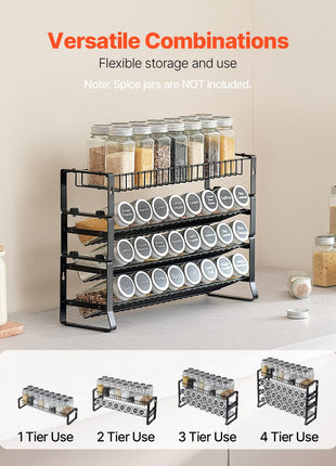 Spice Rack Organizer for Kitchen Cabinet & Countertop – 18x11in Seasoning Storage Rack