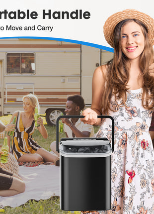 Likeshoppe Portable Countertop Ice Maker – 9 Minute Bullet Ice Machine with Self-Cleaning Function